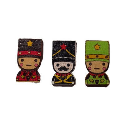 Knoflík dřevěný vojáček, Barva: Červená – Zboží Dáma Knoflík dřevěný vojáček, Barva: Červená – Zboží Dáma