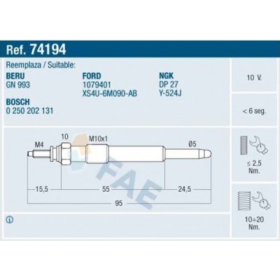 Žhavicí svíčka FAE 74194 – Hledejceny.cz
