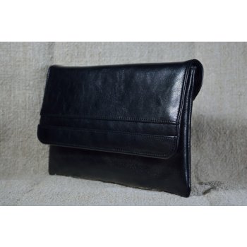 Dámská kožená společenská kabelka psaníčko do ruky kůže černá