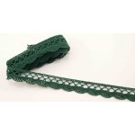 Bavlněná paličkovaná krajka - tmavě zelená - šířka 1,5 cm – Zboží Mobilmania