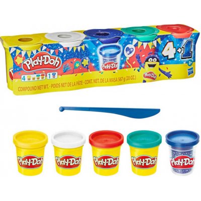 Play-Doh Modelína třpytivá 4+1 set 5 kelímků s nástrojem 567g – Zboží Mobilmania