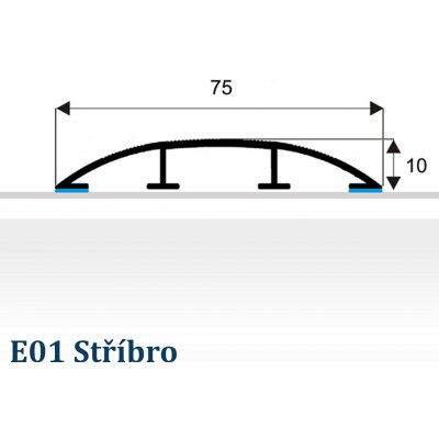 Profil Team přechodová Stříbrná E01 75 mm 1 m – Sleviste.cz