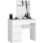 Ak furniture Kosmetický stolek se zrcadlem T-6 90x50 cm bílý levý – Zboží Mobilmania