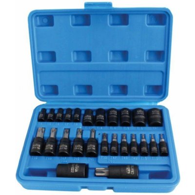 SATRA S-H2548T Zástrčné a nástrčné hlavice 1/4", 3/8" a 1/2” TORX a TORX-E, sada 25ks – Sleviste.cz