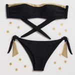 Sparkle*Me třpytivé plavky bikiny na zavazování černo zlatá – Hledejceny.cz
