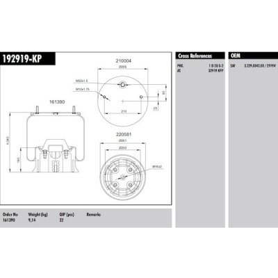Měch pérování SAF2919V s plastovým zvonem – Hledejceny.cz