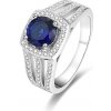 Prsteny Beneto stříbrný s modrým krystalem AGG326