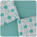 XKKO Bambusové ubrousky Little Stars Turquoise Mix 9ks 30x30