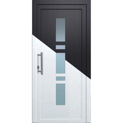 Panto Plastové vchodové dveře K017, bílá/antracit, 110 x 210 cm, L – Zboží Mobilmania