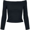 Dámská Trička Urban Classics Ladies Off Shoulder Rib Longsleeve černá