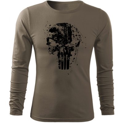 Dragova Fit-T tričko s dlouhým rukávem Frank The Punisher olivová