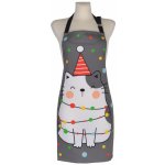 BBK Vánoční kuchyňská zástěra HAPPY FRIENDS šedá 60x75 cm 100% bavlna – Zboží Dáma