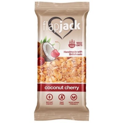 FlapJack Kokosová ovesná tyčinka s kandovanými třešněmi 100 g – Zboží Mobilmania