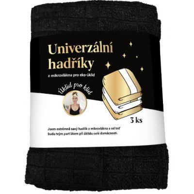 Úklid pro klid Univerzální hadříky z mikrovlákna Černá 3 ks – Zboží Dáma