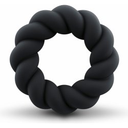 Rocks-Off Twist Non Vibrating Liquid Silicone Ring Black