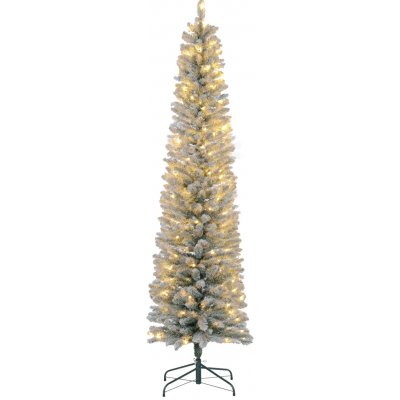 HOMCOM Umělý vánoční stromek 210 cm se 180 LED světly, skládací základna – Hledejceny.cz