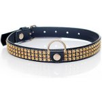 Třpytivý obojek Fetish Boss Series Collar Golden Crystals 2 cm vysoký – Zboží Mobilmania