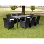 FurniGO Berlin 1+8 umělý ratan, černý – Hledejceny.cz