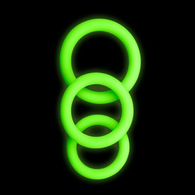 Ouch! Glow in the Dark 3 pcs Cock Ring Set – Zbozi.Blesk.cz