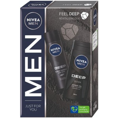 Nivea Men Black Carbon Dark Wood antiperspirant ve spreji 150 ml + Clean sprchový gel pro muže 250 ml – Hledejceny.cz