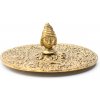 Vonný jehlánek Ancient Wisdom Stojánek na vonné tyčinky a františky Buddhova hlava zlatá barva
