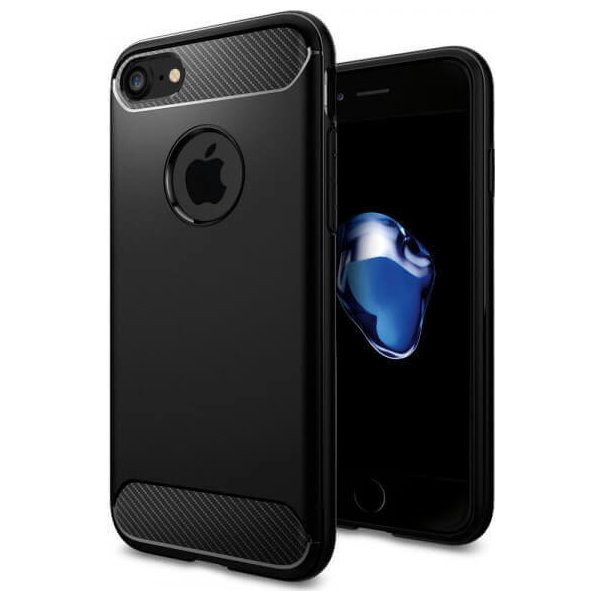 Pouzdro a kryt na mobilní telefon Pouzdro SES Ochranné silikonové karbon Apple iPhone SE 2022 - černé 10276