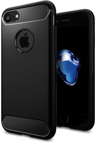 Pouzdro SES Ochranné silikonové karbon Apple iPhone SE 2022 - černé 10276