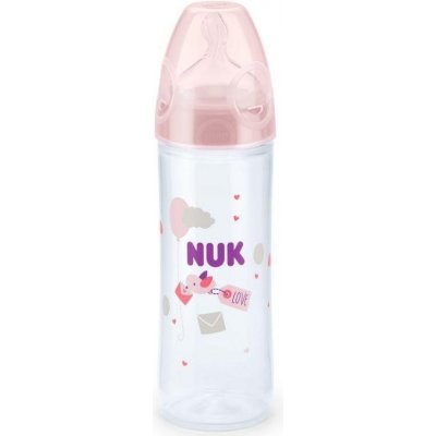 Nuk First Choice láhev plastová silikonová savička New classic Růžová + tyrkysová 250ml – Zbozi.Blesk.cz