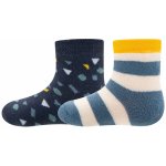 Ewers Dětské zateplené ponožky 2 pack modrý proužek – Zboží Dáma