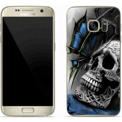 Pouzdro mmCase Gelové Samsung Galaxy S7 Edge - motýl a lebka