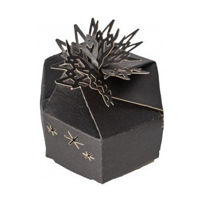 CHAKS Mini krabičky dárkové s hvězdičkami černé 6 x 6 x 3,5cm 6 ks – Zboží Živě