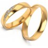 Prsteny iZlato Forever snubní prstýnky ze žlutého zlata se zirkony STOB317