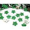 Svatební dekorace Aplikace smaragdově zelená kytička 11 mm - kytičky na svatební vývazky a jiné svatební tvoření