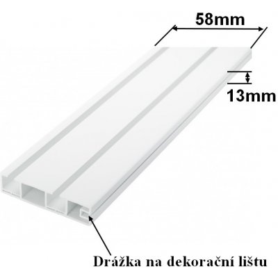 GARNÝŽE-HEBR Stropní kolejnice 250cm dvouřadá PVC bílá – Sleviste.cz