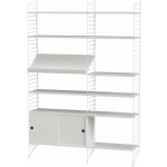 String Policová sestava Living room H, knihovna s úložným prostorem, bílá – Zboží Dáma