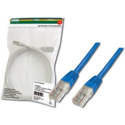 Digitus DK-1511-005/B Patch, UTP, CAT 5e, AWG 26/7, měď, 0,5m, modrý – Zboží Mobilmania