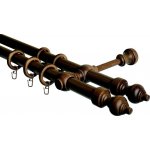 OK-GarnýžeCZ - Garnýž dvouřadá 28mm odstín ořech 330 cm do stěny / kroužky s háčkem – Zboží Mobilmania