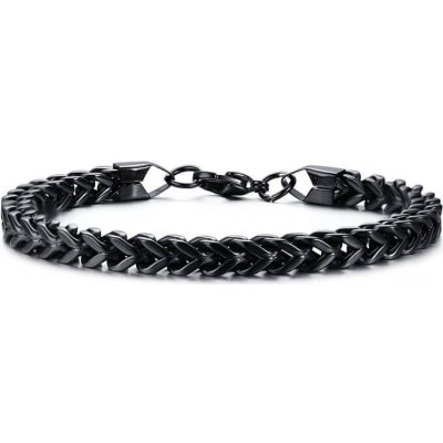 Impress Jewelry náramek z chirurgické oceli Curb Chain Černý BR-625s3