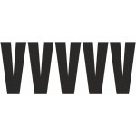 Samolepicí V černá samolepící vinylová fólie arch 5 ks - písmena 50 mm – Zboží Mobilmania