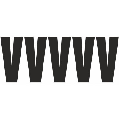 Samolepicí V černá samolepící vinylová fólie arch 5 ks - písmena 50 mm – Zboží Mobilmania