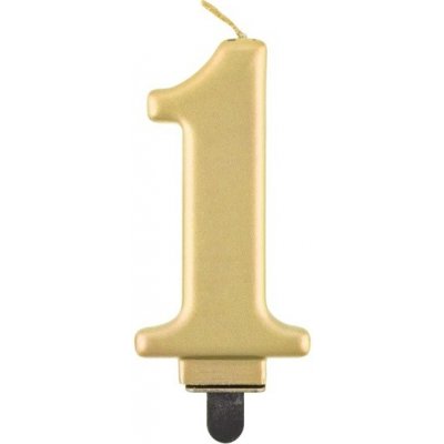 Godan SVÍČKA číslice 1 zlatá metalická 8 cm – Sleviste.cz
