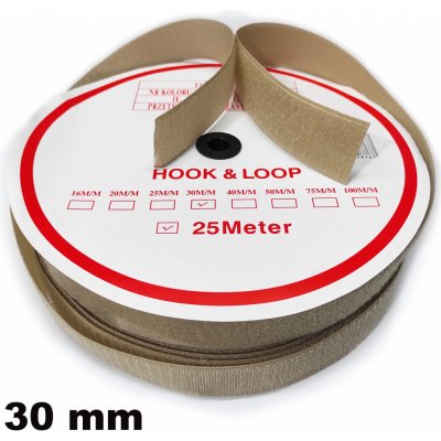 Pásek na suchý zip Háček a Smyčka set, barva béžová 30 mm balení 25 m – Hledejceny.cz
