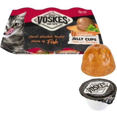 Voskes Cat jelly cups želatinové košíčky s tuňákem a krevetama 6 x 25 g – Hledejceny.cz