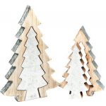 bksdecor Stromek dřevěný dvojitý stříbrný 25cm – Hledejceny.cz
