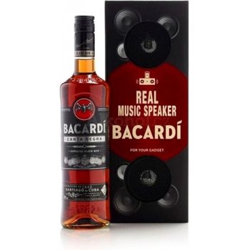Bacardi Carta Negra 40% 0,7 l music speaker (dárkové balení)