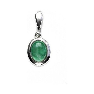 Čištín Stříbrný přívěsek přírodní smaragd 8x P 1355