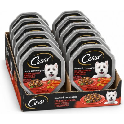 Cesar s těstovinami, hovězím masem a mrkví 10 x 150 g – Hledejceny.cz
