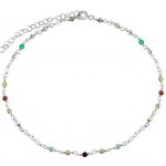 SILVEGO Stříbrný řetízek na nohu arika s mixem pravých kamenů INS1009AMXS – Sleviste.cz