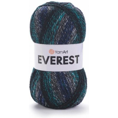Yarn Art příze Everest 7054 tyrkysová, modrá, šedá – Zboží Mobilmania