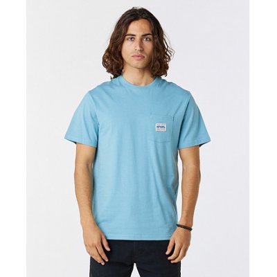 Rip Curl HORIZON BADGE S/S TEE Dusty Blue – Zboží Mobilmania